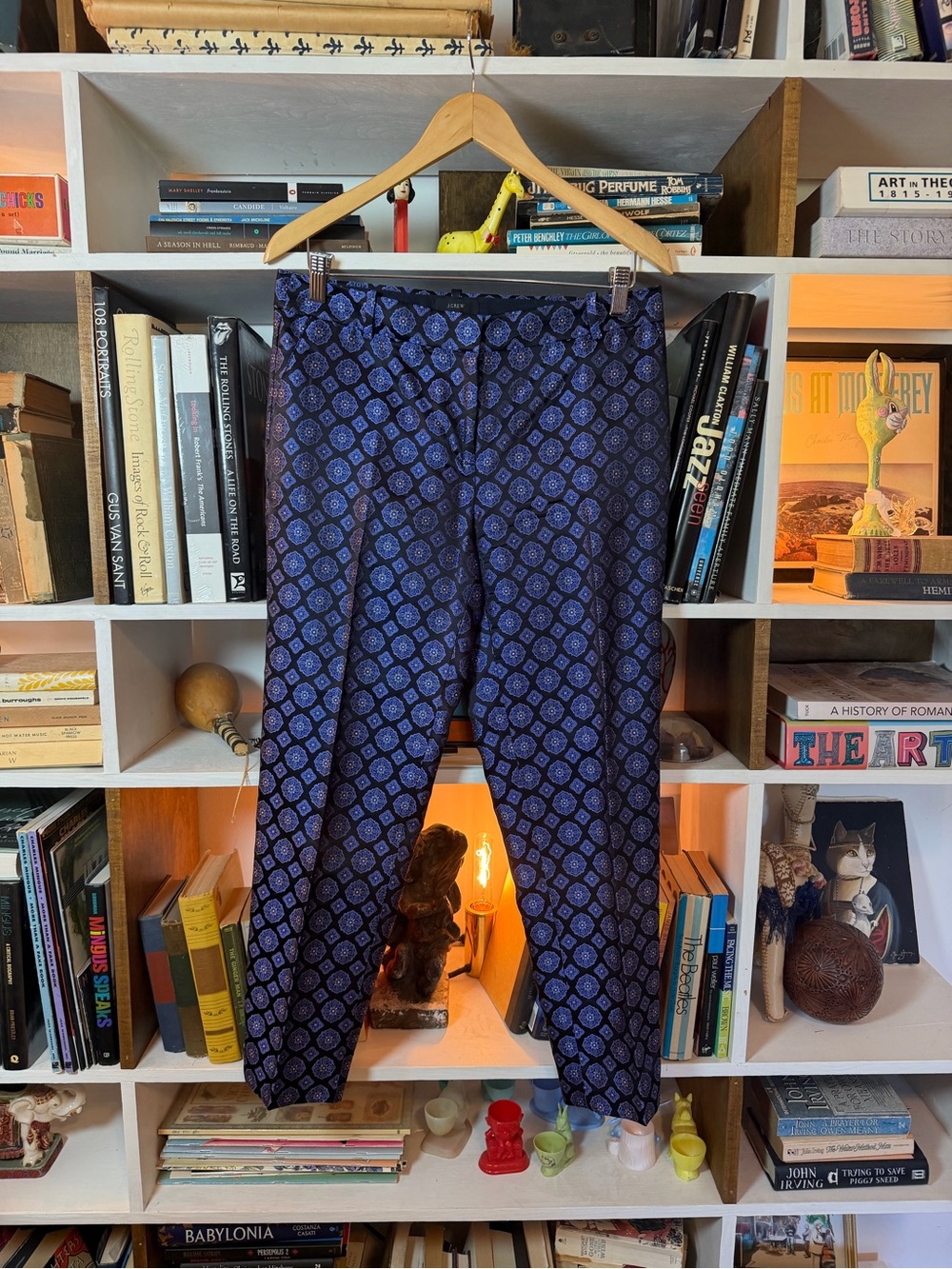 J Crew Navy Patterned Pants